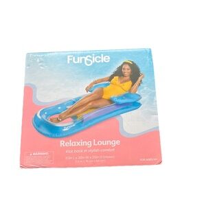 FunSicle Relaxing Lounge Inflatable Pool Float Sky Blue Unisex